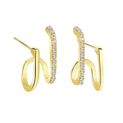 Geometric Rhinestone Stud Earrings Sweet Ear Jewelry