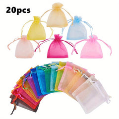 Mixed Organza Gift Bags Drawstring Party Favor Candy Packaging Bag