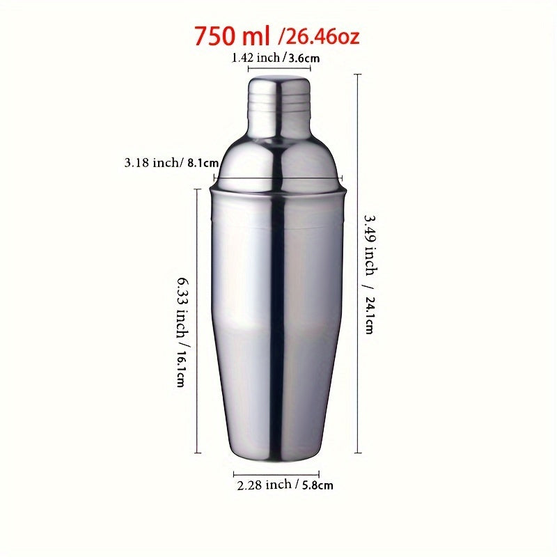 9pcs Bartender Kit 750ml Stainless Steel Cocktail Shaker Set for Bar Pub Club