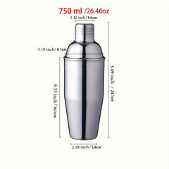 9pcs Bartender Kit 750ml Stainless Steel Cocktail Shaker Set for Bar Pub Club