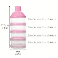 Portable 4-Layer Milk Powder Container 60g Dispenser Large Capacity Box