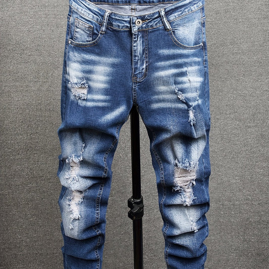 Men's Skinny Ripped Stretch Slim Fit Jeans Pants