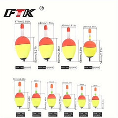FTK 5pcs Lightweight Fishing Floats Eye-catching Bobbers Fishing Accessories