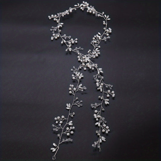 Bridal Pearl Braided Hairband Wedding Dress Accessories