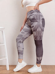 Women's Plus Camo Skinny Trousers High Rise Stretch Pants