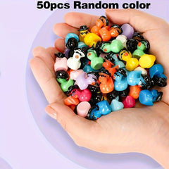 Mini Resin Cowboy Ducks with Glasses ABS Figures for DIY Decorations