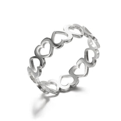 Vintage Heart Ring Stainless Steel Jewelry Gift for Women