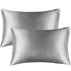 2pcs Ice Silk Face Pillowcase Solid Color Single Pillowcase RV Holiday Bedding
