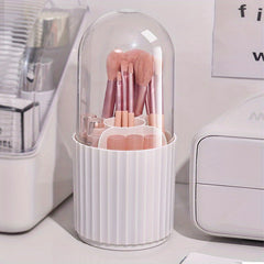 Dustproof 360 Rotating Makeup Brush Box with Pen Holder