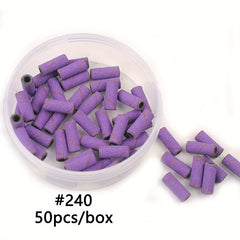 Purple 50pcs 3mm Nail Sanding Bands + 1pcs Mandrel Manicure Pedicure