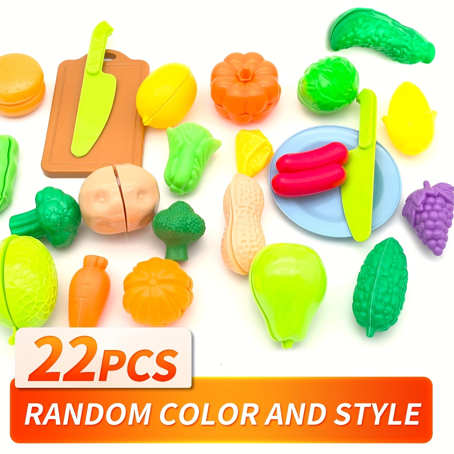 22 Fun Cutting Simulation Toys Pretend Playset for Fruit and Vegetable Toys