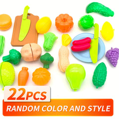 22 Fun Cutting Simulation Toys Pretend Playset for Fruit and Vegetable Toys