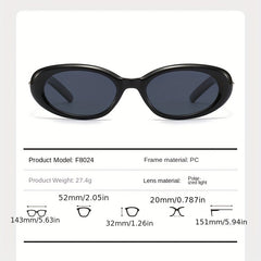 Oval Polarized Sunglasses UV Protection with Case