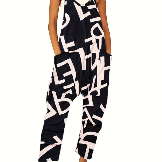 Sleeveless Wide Leg Jumpsuit With Pockets