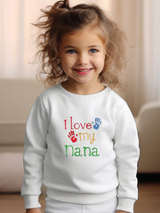Girls Paws Pattern Long Sleeve Sweatshirt