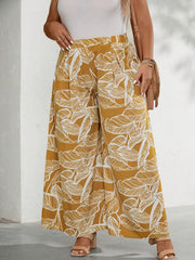  Tropical Print High Rise Wide Leg Trousers