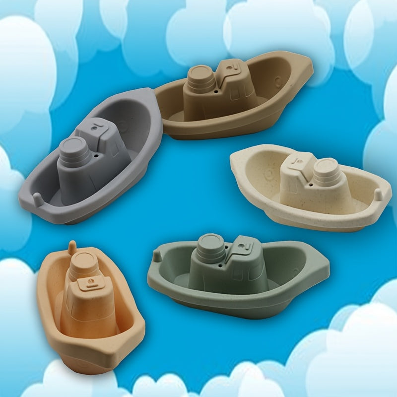 5pcs Kids' Bathroom Stacking Toy Set, Water Play Boats Floating Bath Toy