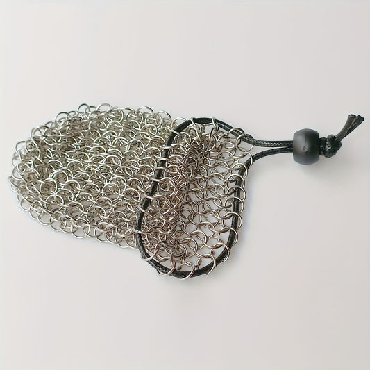 Stainless Steel Chain Dice Storage Bag - Durable Container for Any Occasion