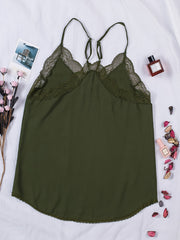  Contrast Lace Loose Fit Cami Tops