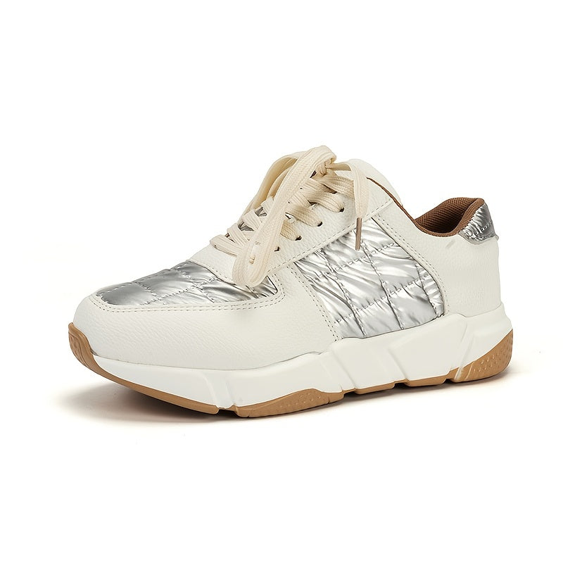 Colorblock Low Top Lace-Up Casual Shoes for Women