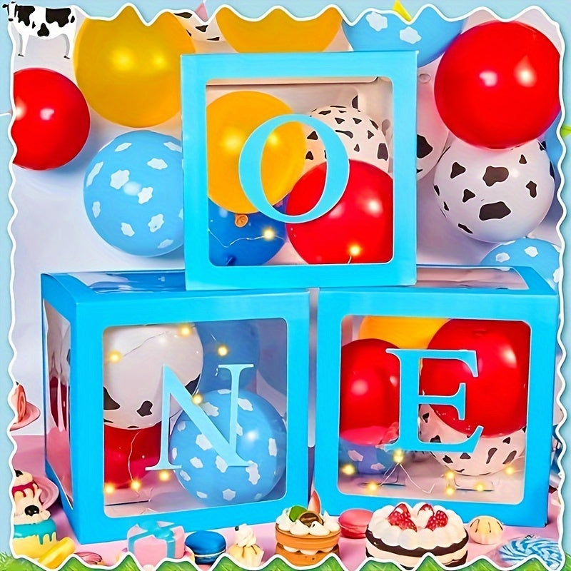 54pcs Cartoon Story Party Decorations with LED String Lights & Balloons Boxes