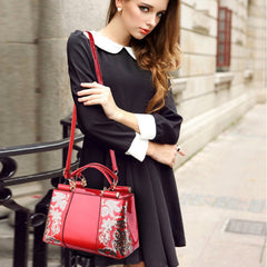 Bridal Wedding Purse Patent Handbag Large Capacity Shoulder Bag