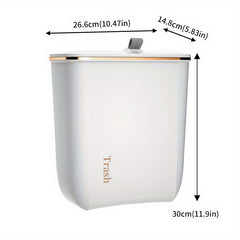 Closet Hanging Trash Can with Lid Household Rubbish Storage Bucket