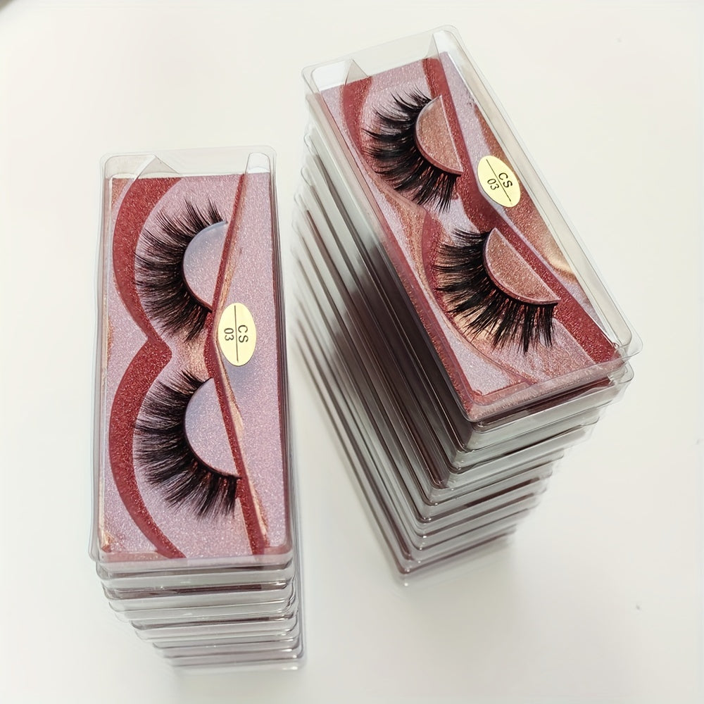 20 Pairs 3D Mink Lashes Set with Glitter Boxes for Makeup & Special Occasions