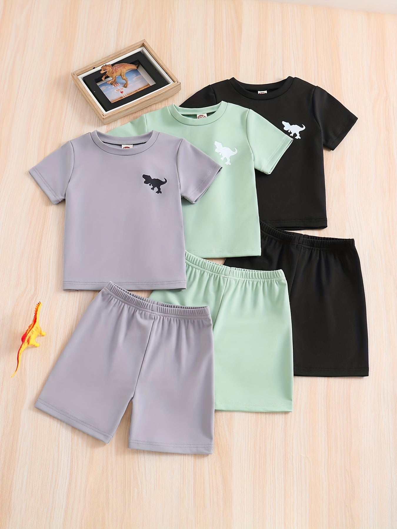 Boys Dinosaur Graphic Print T-shirt & Shorts Set