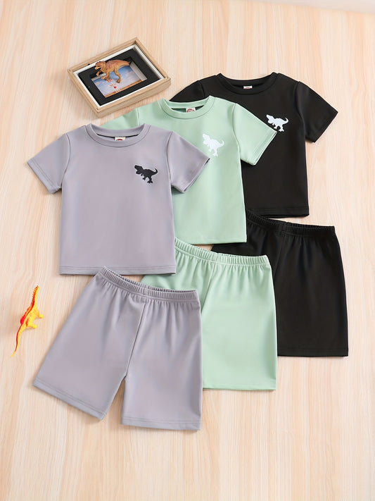 Boys Dinosaur Graphic Print T-shirt & Shorts Set