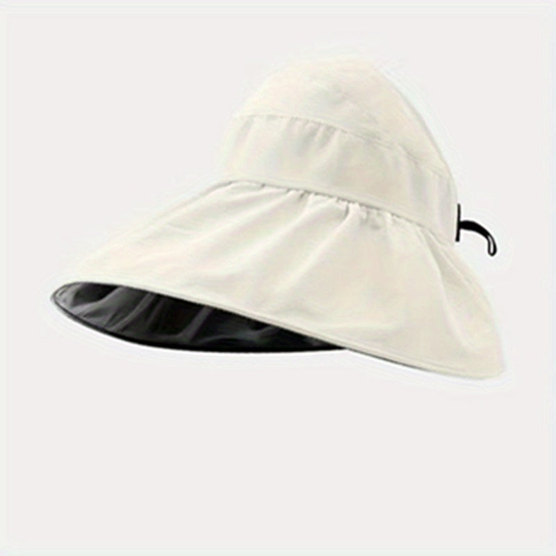 Candy Ponytail Visor Hat Wide Brim Beach Cap Shell Summer UV Protection