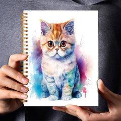 Watercolor Cat Notebook 50 Pages Spiral Bound 13.97x21.08 cm