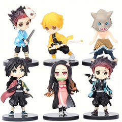 6 PCS Anime Movable Doll Set Action Figures Home Office Decor Gift Car Decoratio