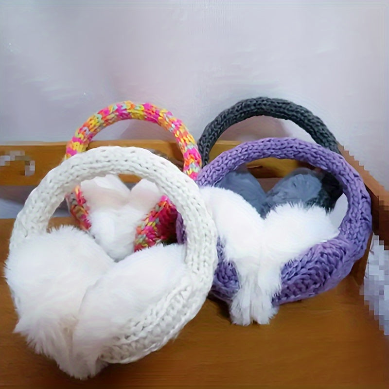Women's Plush Ear Warmers with Faux Fur Lining Winter Headband
