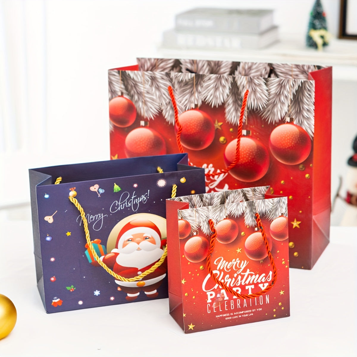 1pc Mini Candy Bag Red Christmas Family Party Gift Bag