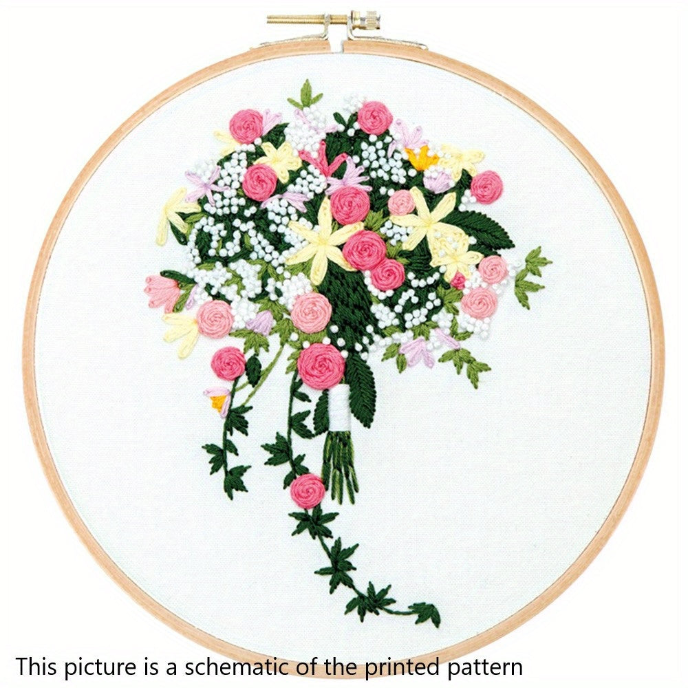 Bridal Hand Holding Flower Cross Stitch Kit