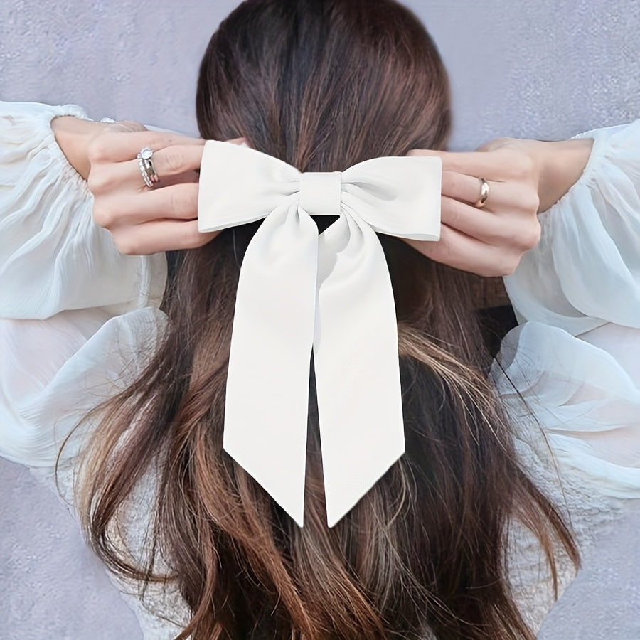 Bow Hairpin Streamer Hair Clip Solid Stye Hair Accessories