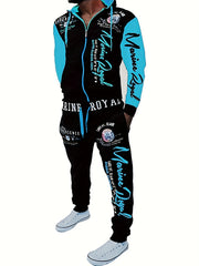 Men's Hiphop Letter Print Tracksuit Set