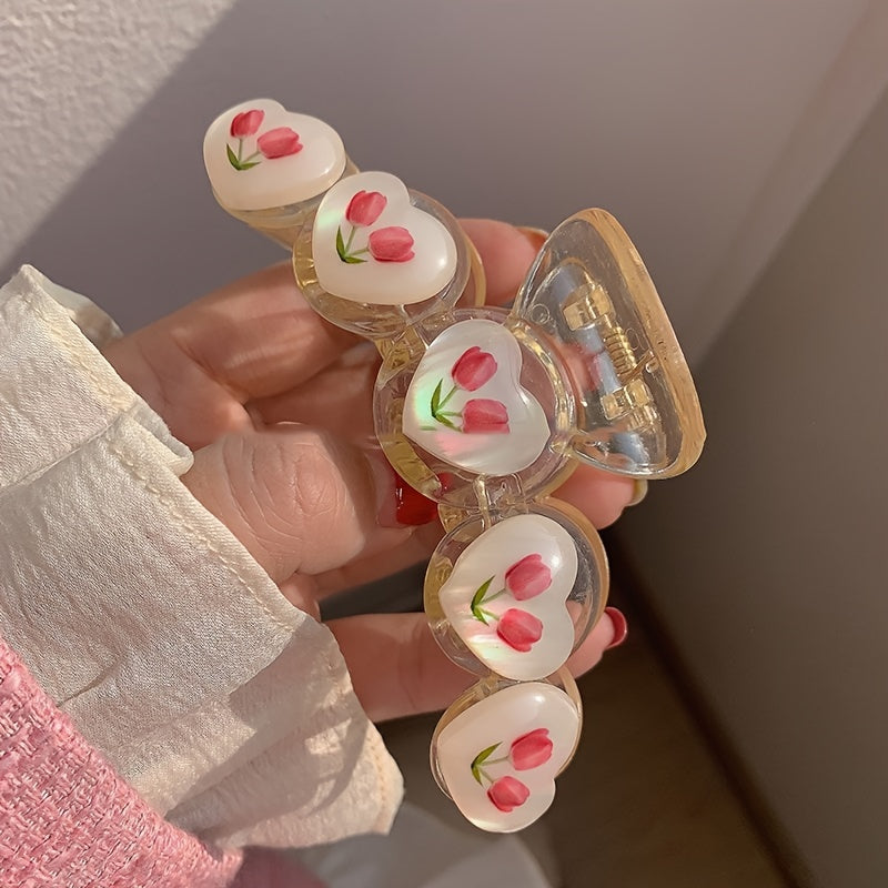 Tulip Flower Hair Claw Clip Non Slip Strong Hold Grip Hair Jaw Clip