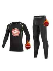 Kids Dragon Pattern Compression Fleece Set