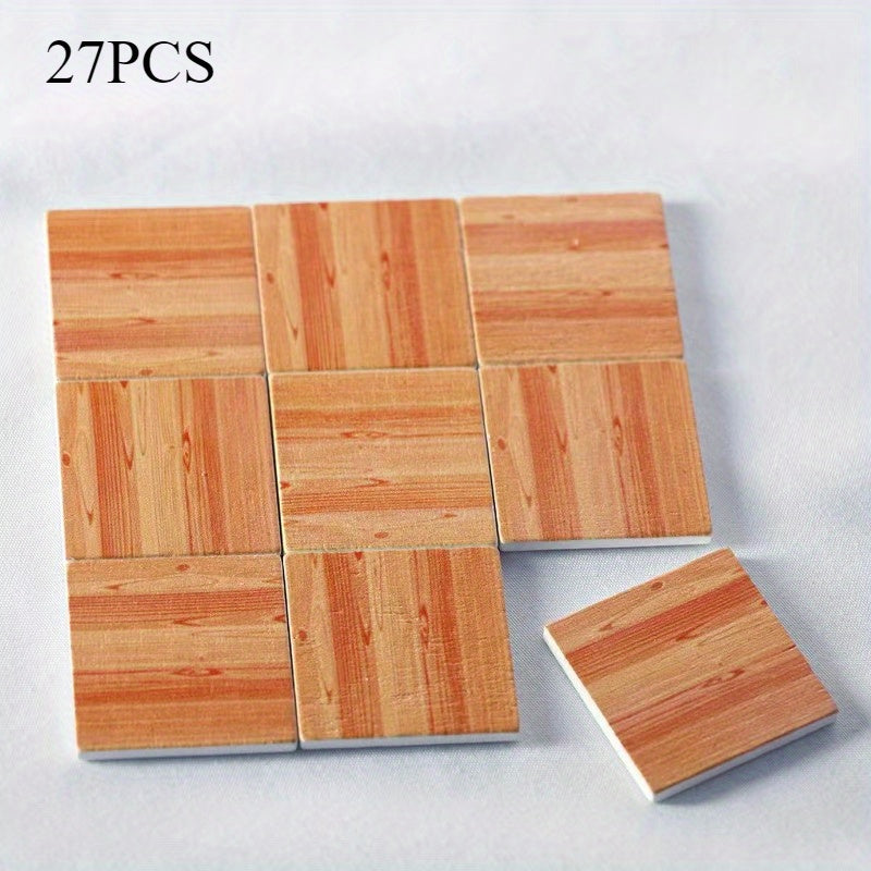 27pcs Mini Mosaic Floor Tile Set DIY House Furniture Building Accessories