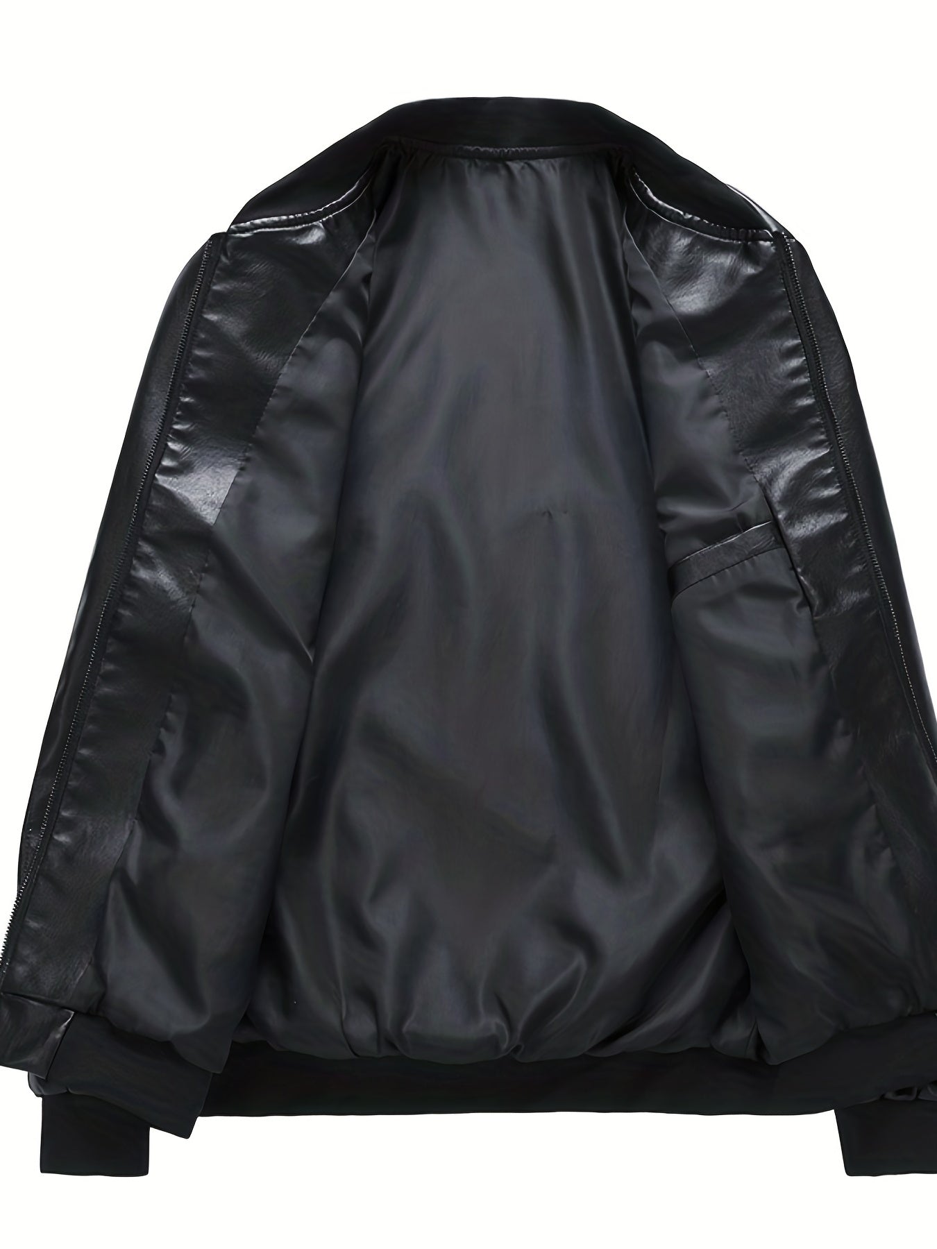 Men's Windproof PU Leather Jacket Outdoor Wear