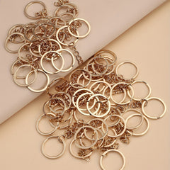 Golden Five Keychain Split Rings w/ Lobster Clasp DIY Accessories