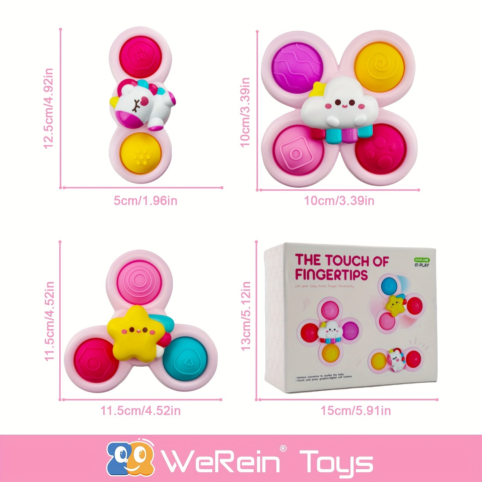 Suction Cup Spinner Toy Soft Silicone Fidget Spinner for Infants & Toddlers