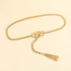 Vintage Tassel Pendant Waist Chain Metal Belly Chain Beach Chain Dress Girdle
