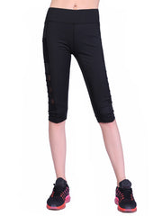 Mesh Panel High Waist Yoga Leggings with Pocket