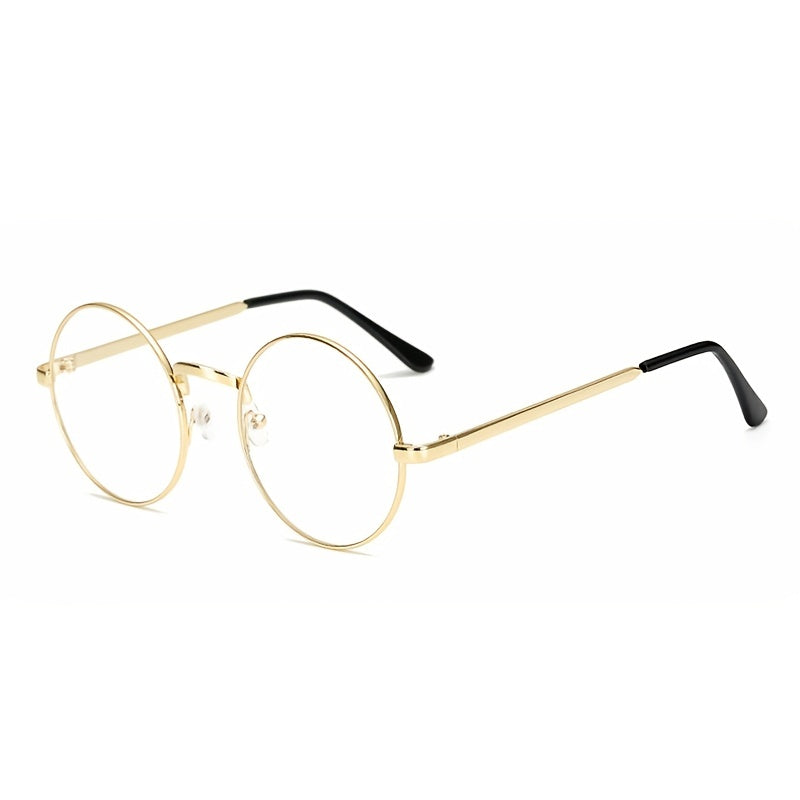 Multicolor Round Frame Metal Glasses with Zipper Box