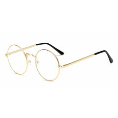 Multicolor Round Frame Metal Glasses with Zipper Box