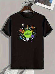 ''YOUR WORLD'' Print Men's Graphic T shirt Casual Comfy Tees For Summer