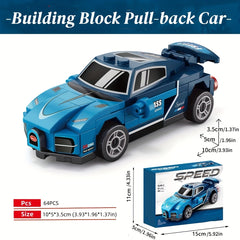 6pcs MINI Car Building Blocks Small Particle Toy Model
